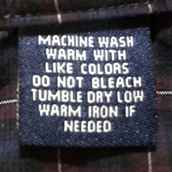 Chaps Navy / Maroon / White Plaid Long Sleeve Button Down Shirt - Picture 4 of 8